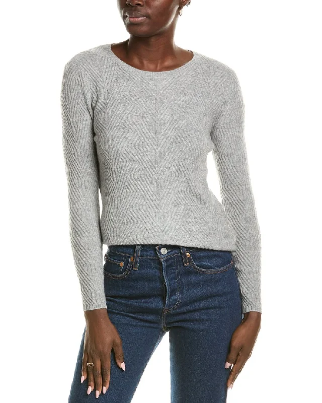 sofiacashmere Trellis Cable Cashmere Sweater Sweater Knitwear Pullover