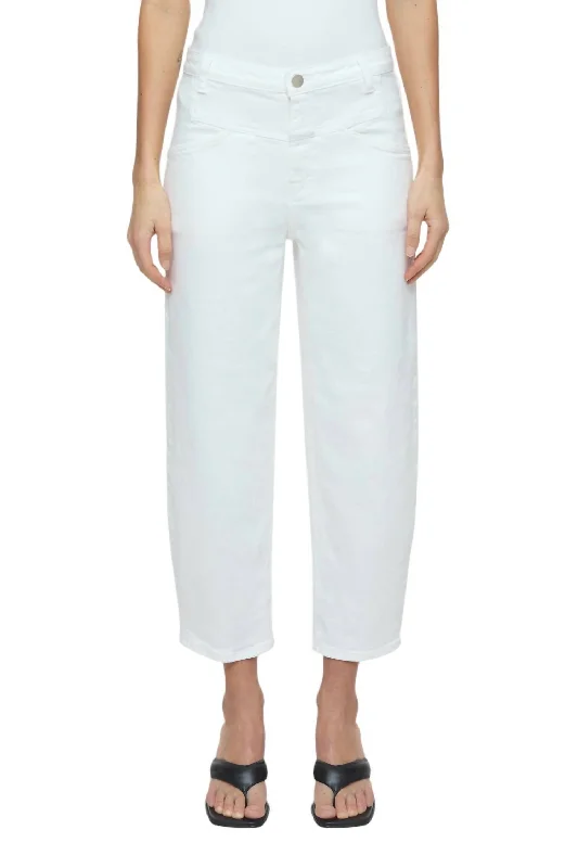 Stover-X Jeans In White Comfortable Zip-Fly Denim Jeans