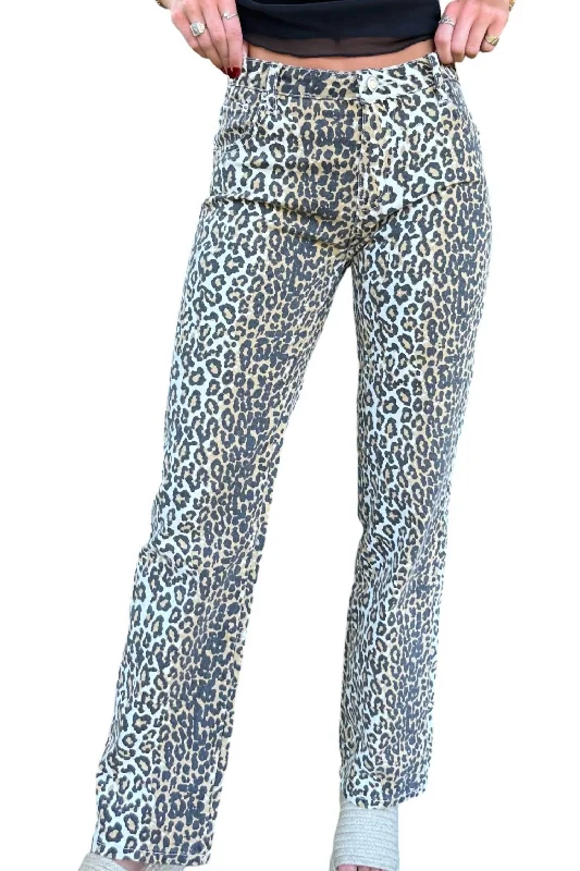 The Sydney Jeans In Leopard Print Classic Button Fly Jeans