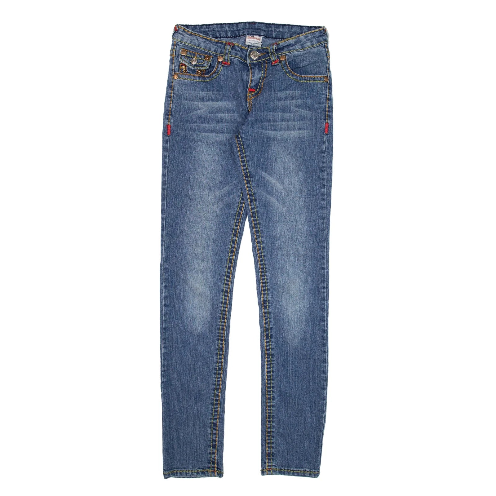 TRUE RELIGION Joey Jeans Blue Denim Slim Skinny Womens W27 L30 Fashionable Raw Edge Jeans TRUE RELIGION Joey Jeans Blue Denim Slim Skinny Womens W27 L30 Fashionable Raw Edge Jeans