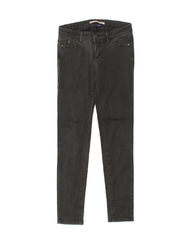 TRUSSARDI Womens Skinny Jeans W26 L30 Grey Trendy Wide-Legged High-Waist Jeans