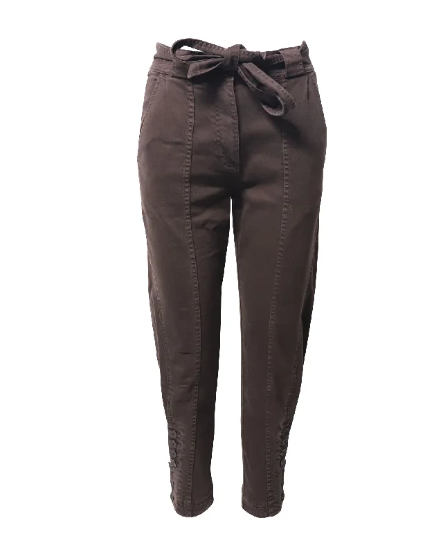 Ulla Johnson Carmen High Rise Tapered Jeans in Brown Cotton Stylish High-Waisted Denim Ulla Johnson Carmen High Rise Tapered Jeans in Brown Cotton Stylish High-Waisted Denim
