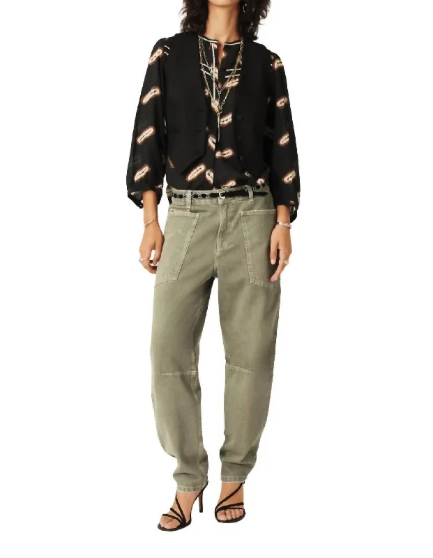 Vulny Jean In Olive Comfortable Mid-Rise Jeans