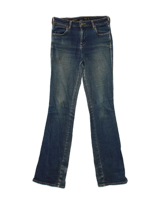 WRANGLER Womens Bootcut Jeans UK 10 Small W27 L33 Blue Cotton Trendy Paperbag Waist Jeans WRANGLER Womens Bootcut Jeans UK 10 Small W27 L33 Blue Cotton Trendy Paperbag Waist Jeans