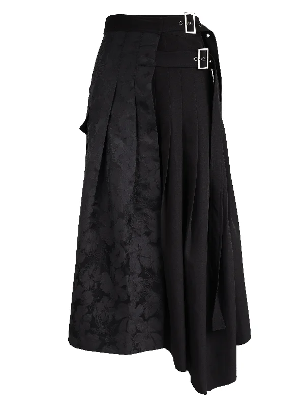 XAVIA skirt - Black velvet skirt plush