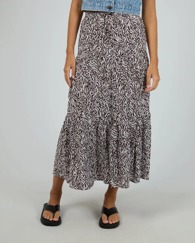 All About Eve Mika Maxi Skirt - Print corduroy skirt durable