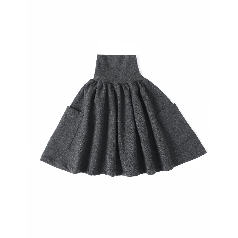 Anecdote Charcoal High Waisted Skirt With Pockets leather skirt refined