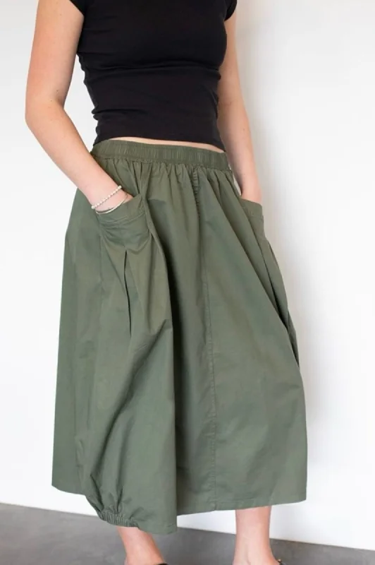 Cyrus Skirt - Khaki wool skirt thick