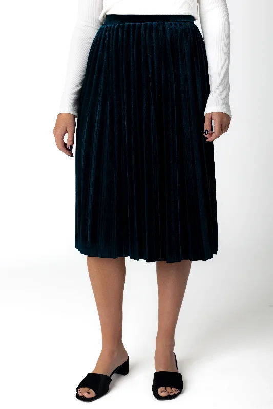 Brass & Roe Velvet Pleated Skirt low waist skirt