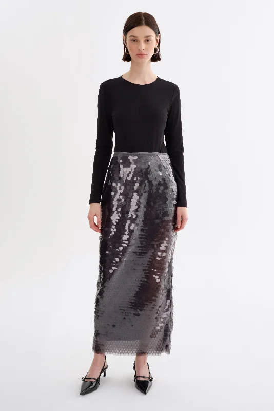 CLARA | Sequin Midi Skirt wool skirt warm