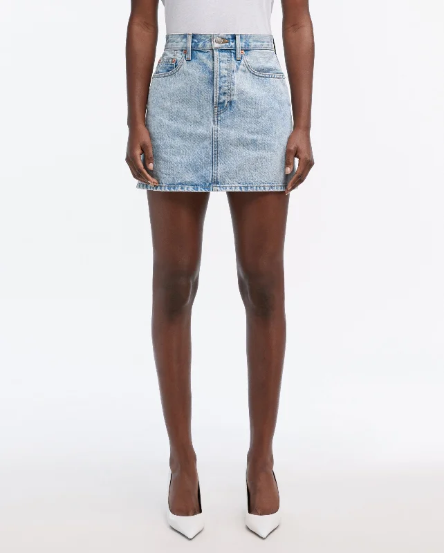 DENIM MINI SKIRT / BLUE denim skirt casual
