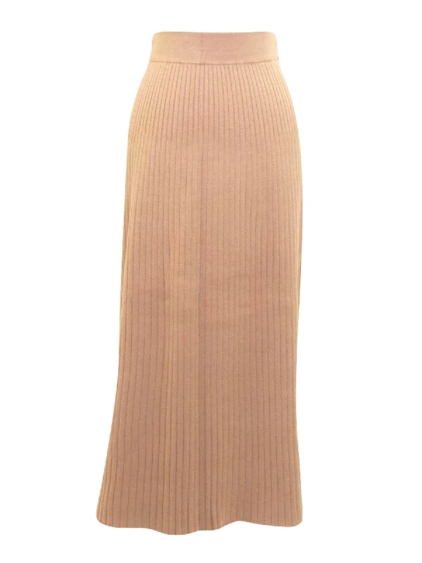 DOT Knit Ribbed A-line Skirt pencil skirt chic