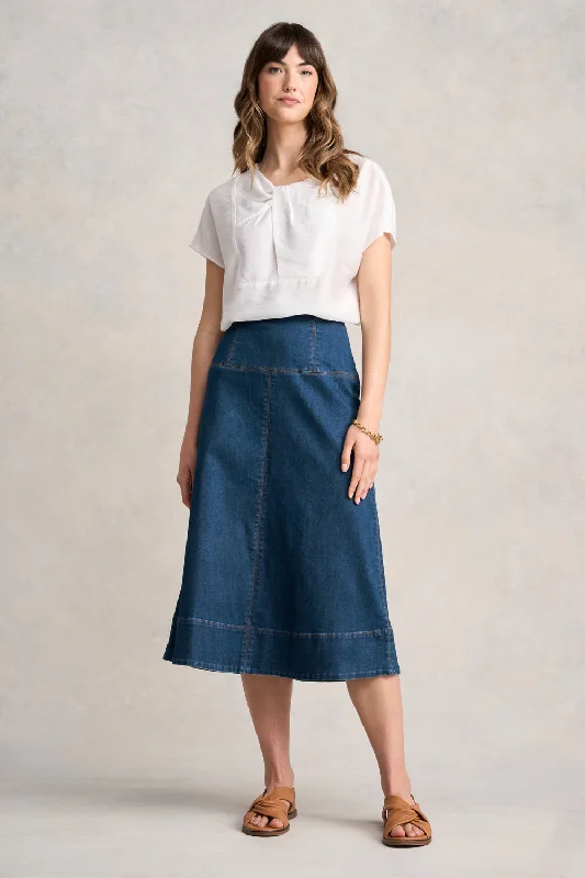 Stitch Detail Denim Skirt vintage skirt charm