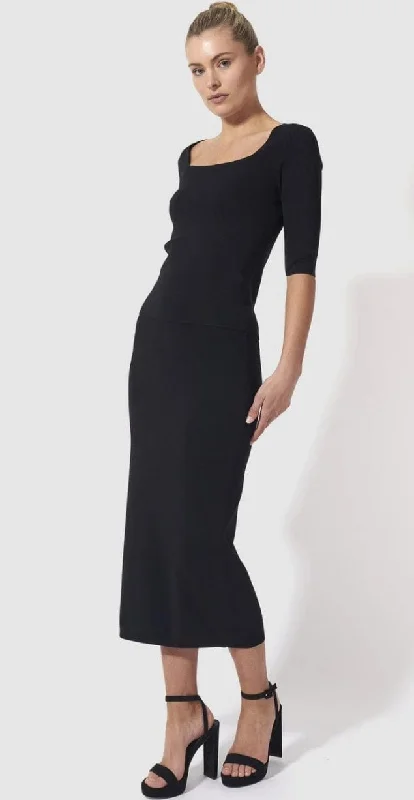 Fate + Becker | Borderline Skirt | Black elastic waist skirt