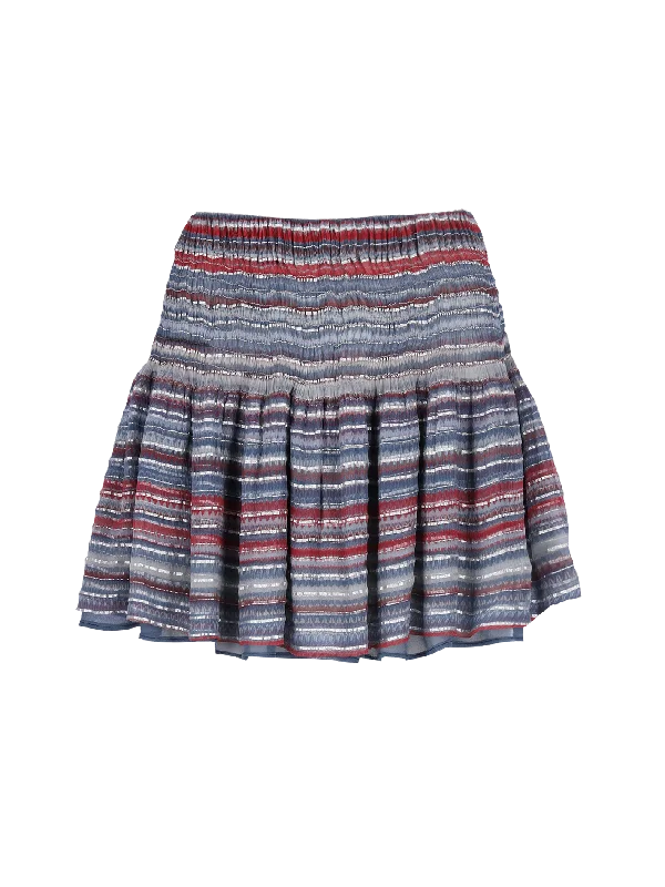 horizontal-stripe silk-blend mini skirt relaxed fit skirt