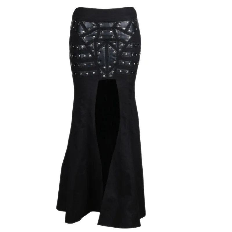 Jelissa Cyber Punk Gothic Long Skirt cashmere skirt plush