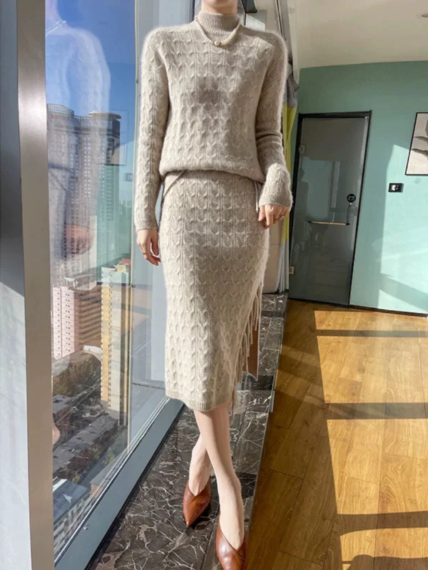 Jiah Winter Coord Set - Set of Sweater and Skirt boho skirt vibe