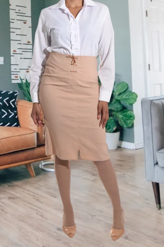 Ladies Front Tie Skirt satin skirt smooth