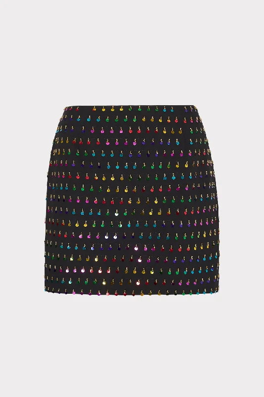 Modern Mini Beaded Sequin Skirt leather skirt bold