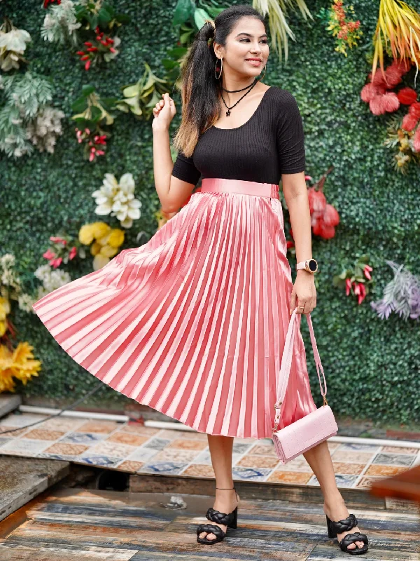 Pleated Midi Skirt slim fit skirt