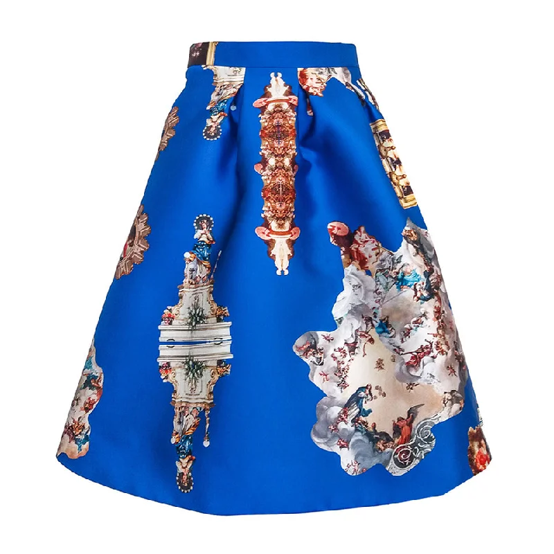 Sicily blue short skirt chiffon skirt airy