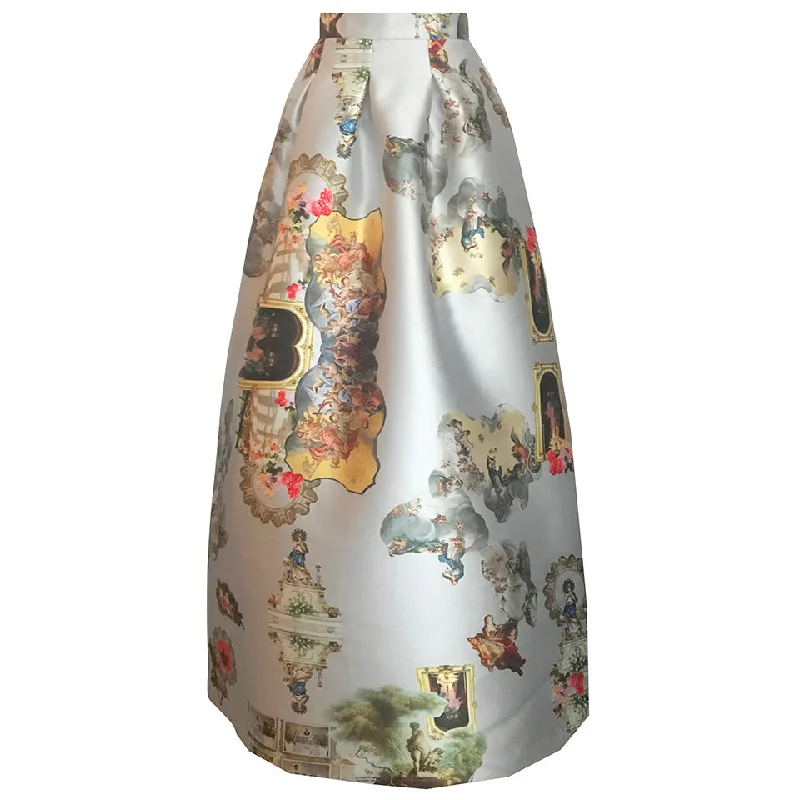 Sicily dirty white long skirt ruffled skirt detail