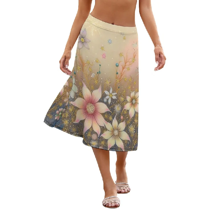 Skirt flowy skirt hem