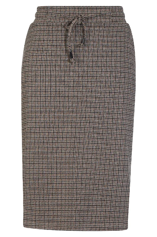 Pull on Jacquard Ponti Skirt | Forest/Taupe | 7811ZZ cotton skirt soft