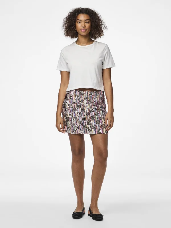 PCNAINA Short Skirt - Cloud Dancer denim skirt classic