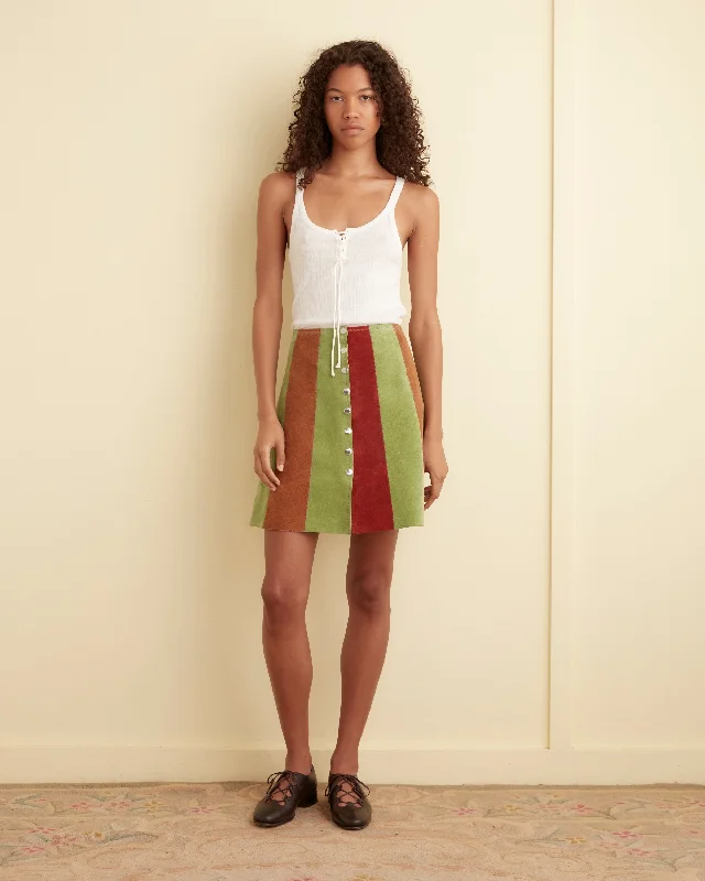 Suede Snap Skirt cashmere skirt plush