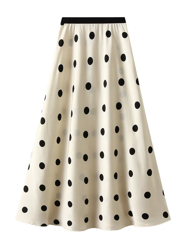 Summer Retro Acetic Acid Polka-dot Skirt velvet skirt luxurious