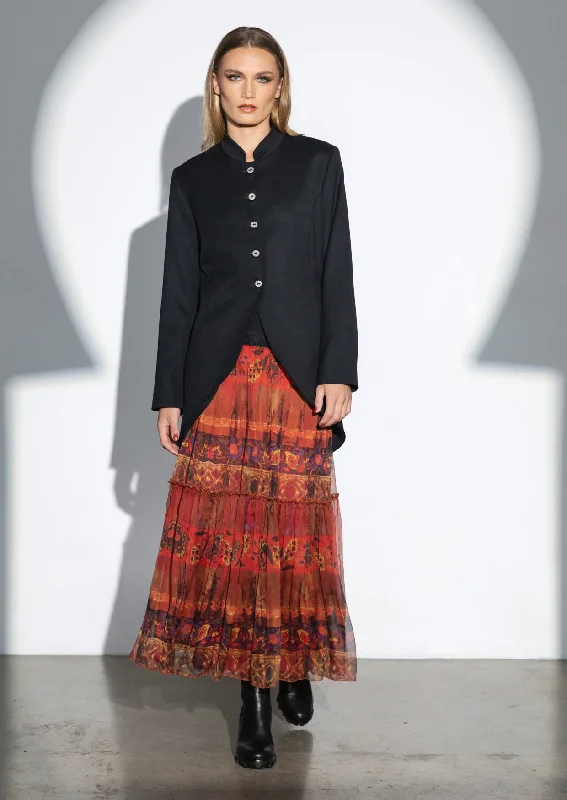 Tamsna Skirt - Silk leather skirt modern