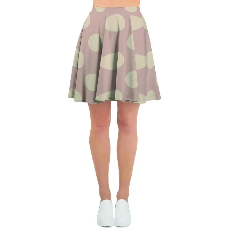 Tan Polka Dot Women's Skirt low waist skirt