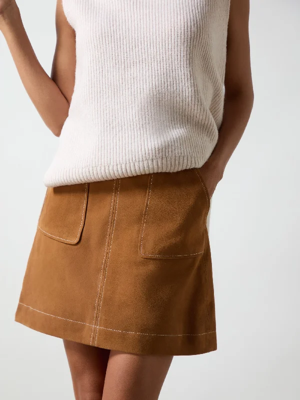 Tan Suede Skirt denim skirt classic