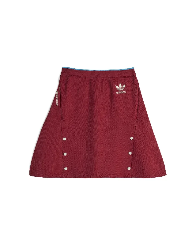 Wales Bonner Womens Skirt - Collegiate Burgundy wool skirt warm