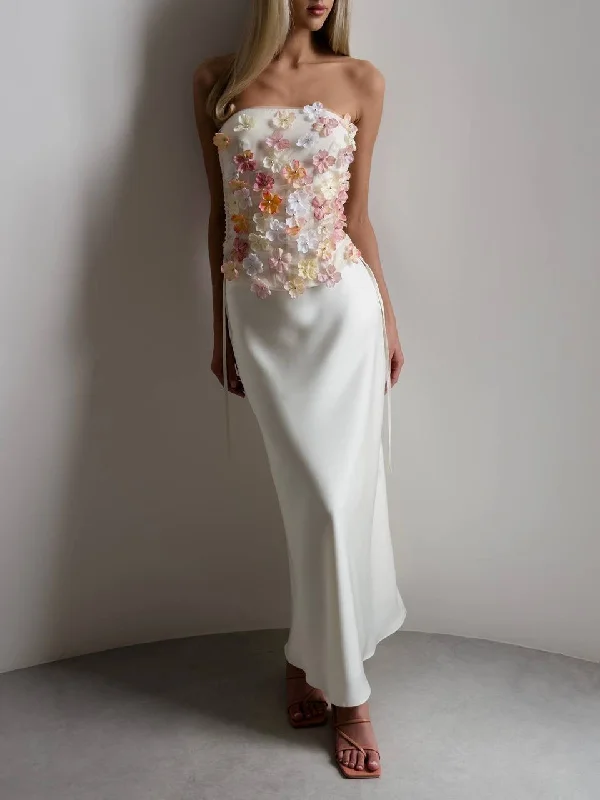 White Long Skirt linen skirt light