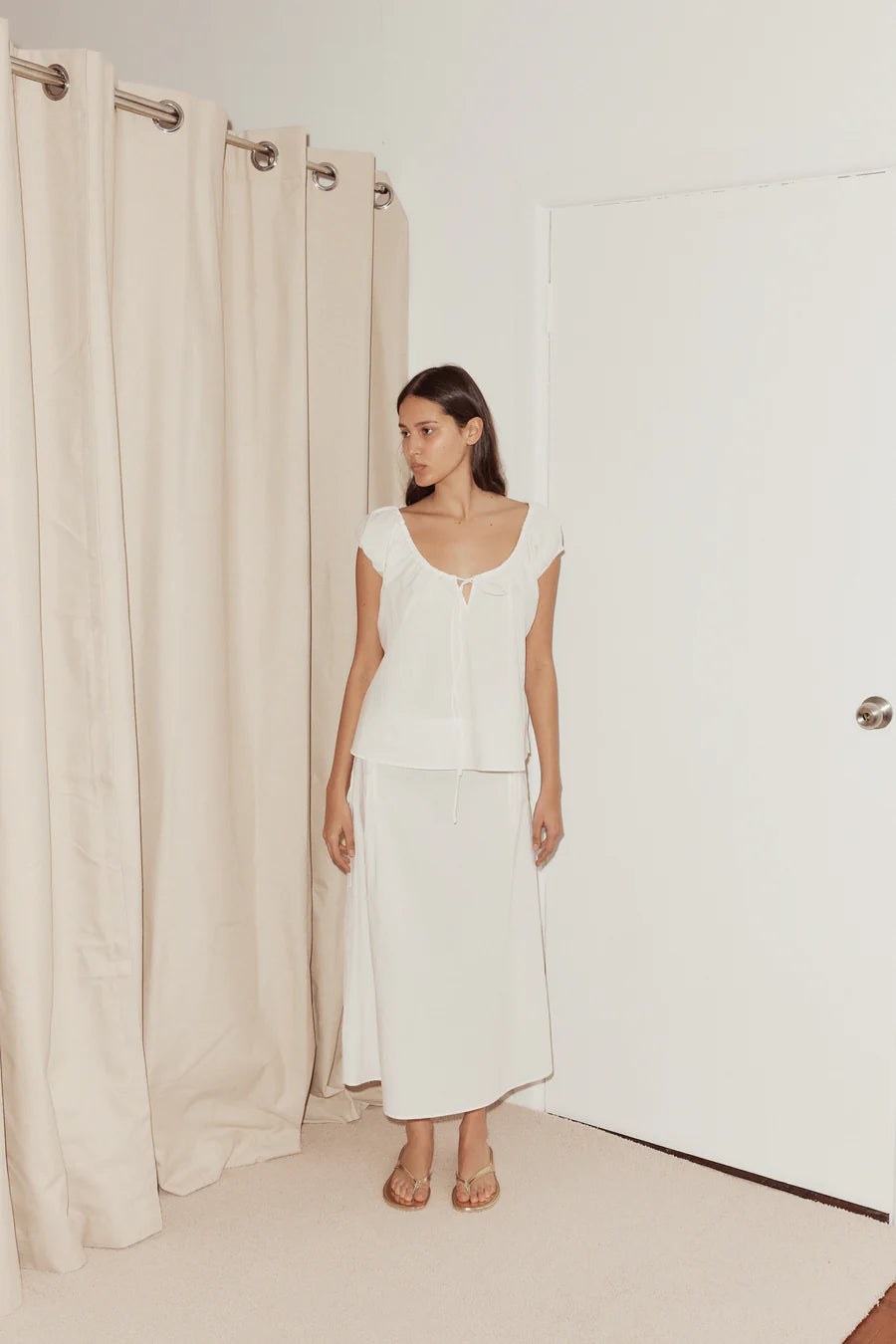 White Pin Tuck Skirt seamless skirt comfort