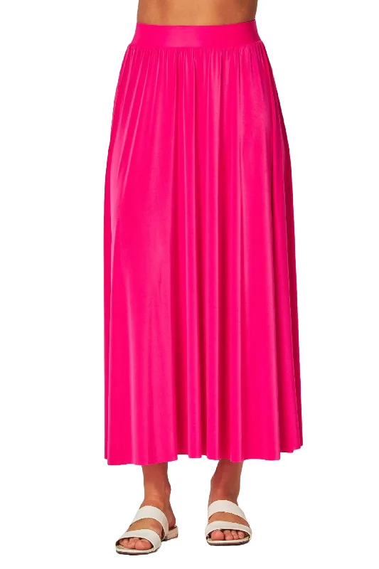 Women's ITY Stretchy Soft Maxi Skirt ruffled skirt detail